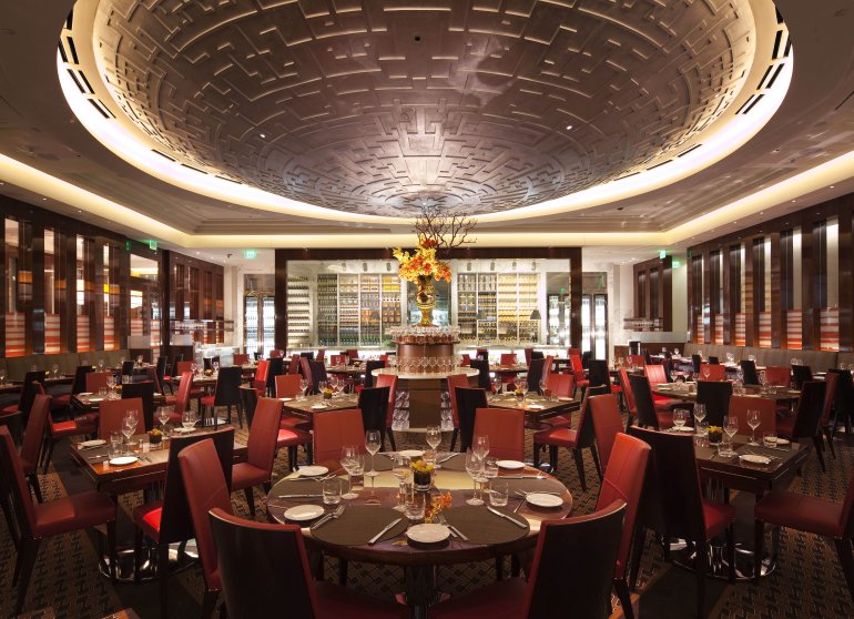 Das Innere des Aria Casinos in Las Vegas
