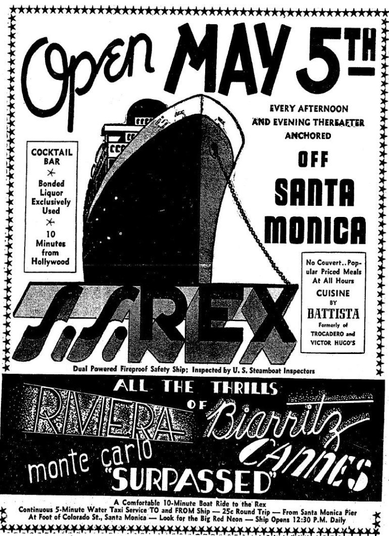 SS Rex schwimmendes Casino Anzeige