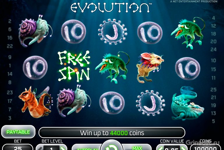 video slot Evolution (Net Entertainment)