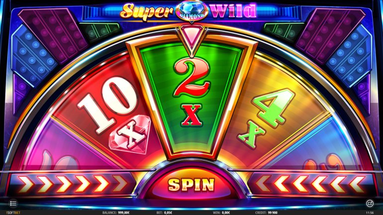 Bonus Glücksrad Spielautomat der Super Wild Diamond
