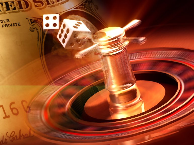 Roulette-Banknoten-Würfel