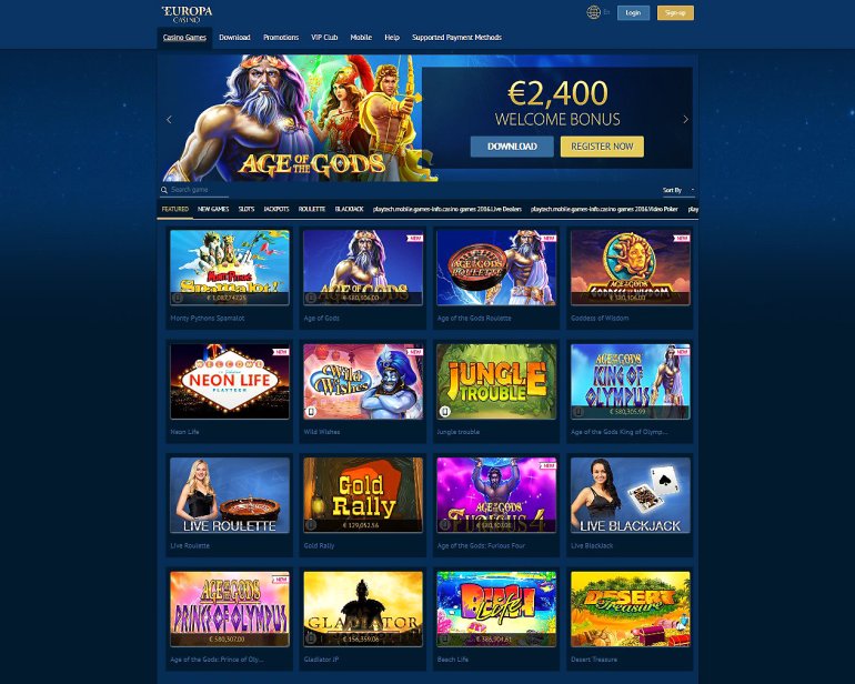 Browser Casino Europe - wählen Sie Ihr Spiel