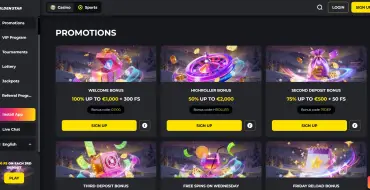 100% up to €1,000 and 300 FS on your first deposit at Golden Star: Golden Star Online Kasino
