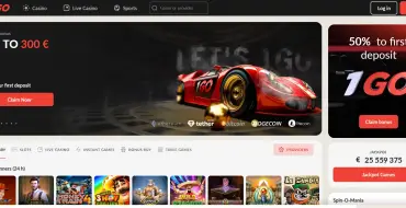 150% welcome bonus up to $300 at 1GO Casino: 1GO Online-Kasino