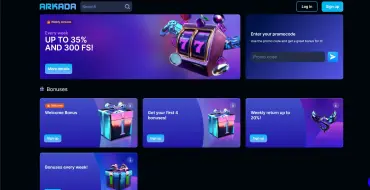 50% up to 150 € on your first deposit at Arkada: Arkada Online Kasino