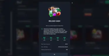 Reload bonus: 50% up to 400 € every week at BEEF: Cash Reload Bonus bei BEEF