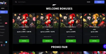 Welcome pack up to 5 BTC / € 4000 + 150 FS at Mirax Casino: Mirax Kasino