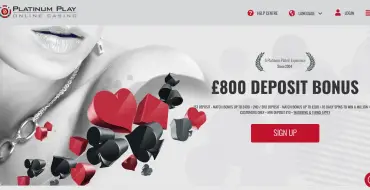 Welcome package up to £800 at Platinum Play: Platin Spielkasino