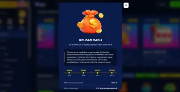 Reload bonus up to € 400 weekly at FUGU: Fugu Online Kasino