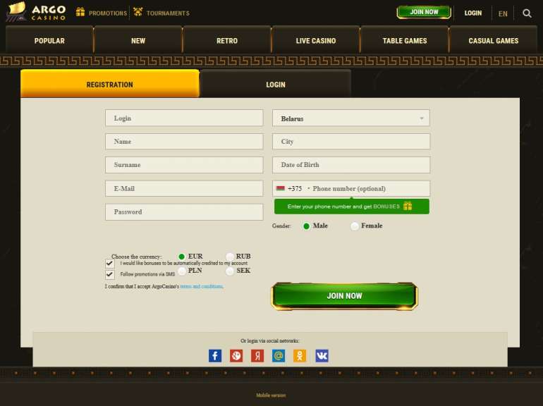 in Argo casino Argo casino