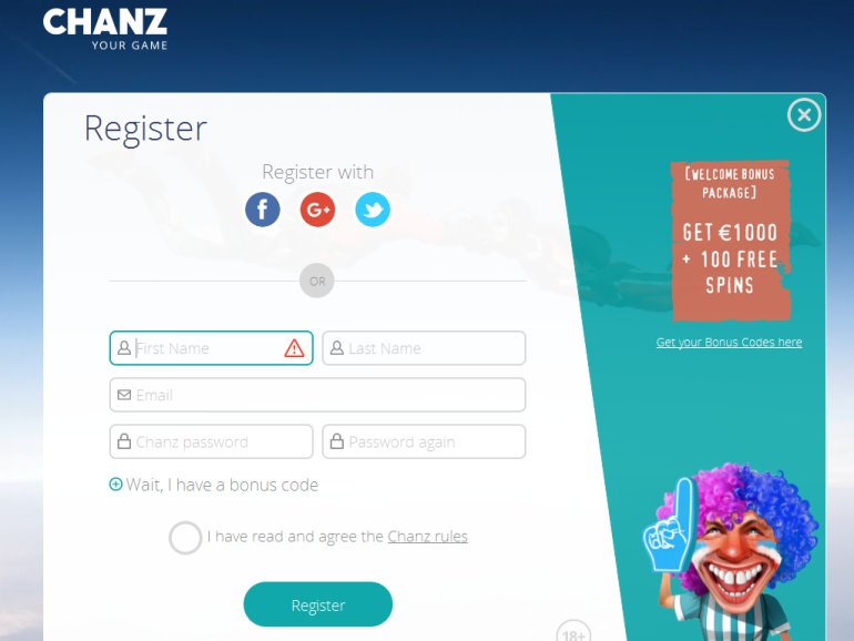 Anmeldung bei Chainz Casino