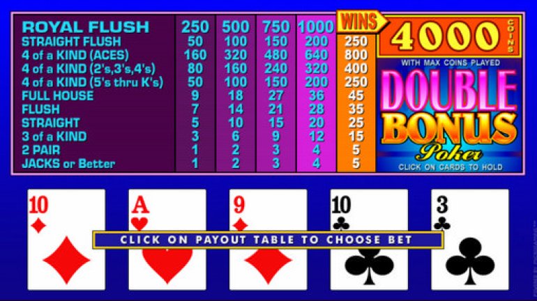 Videopoker Doppelter Bonus