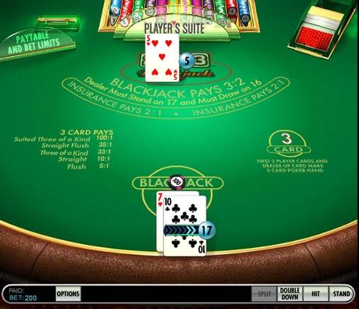 21+3 Blackjack online