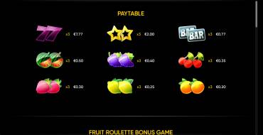 7 Bonus Up: Auszahlungstabelle
