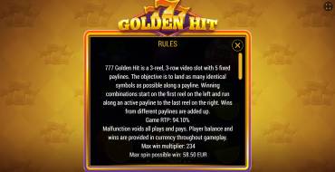 777 Golden Hit: Regeln