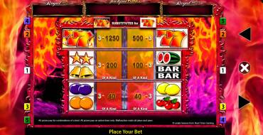 7's Deluxe Jackpot King: Auszahlungstabelle
