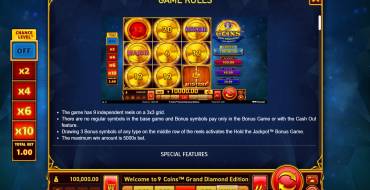 9 Coins Grand Diamond Edition: Regeln