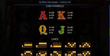Buffalo Rampage – Hold & Hit: Auszahlungstabelle 2