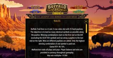 Buffalo Trail Dice: Regeln