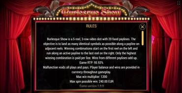 Burlesque Show: Regeln