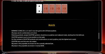 Burning Coins 20: Regeln