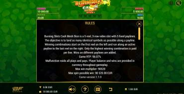 Burning Slots Cash Mesh Dice: Regeln