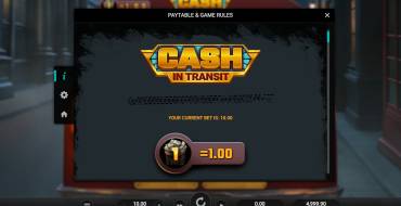 Cash in Transit: Auszahlungstabelle
