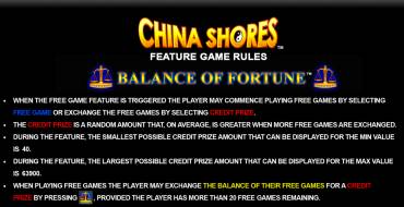 China Shores: Bonus Spiele