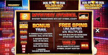 Deal or No Deal: Golden Box Megaways: Gratisdrehs und/oder Neudrehungen
