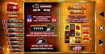 Deal or No Deal: Golden Game: Gratisdrehs und/oder Neudrehungen