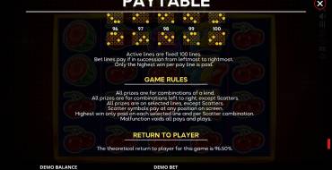 Deluxe Fruits 100: Regeln