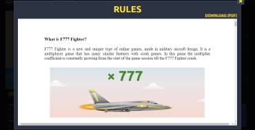F777 Fighter: Regeln