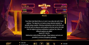 Fiery Slots Cash Mesh Ultra Dice: Regeln