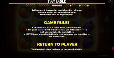 Fruits Royale 5: Regeln