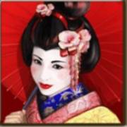 Geisha: Geisha auf rotem Hintergrund
