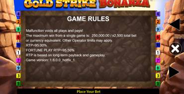 Gold Strike Bonanza Fortune Play: Regeln