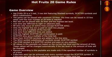 Hot Fruits 20: Regeln