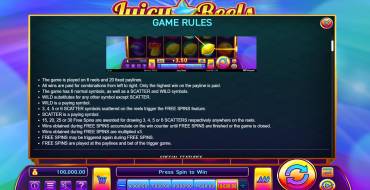 Juicy Reels: Regeln
