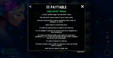 Lady Earth: Bonus-Spiel