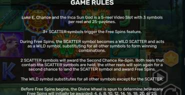 Luke E. Chance and the Inca Sun God: Regeln
