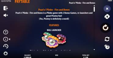 Pearl o’ Plinko – Fire & Bones: Auszahlungstabelle