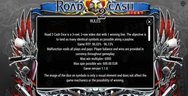 Road 2 Cash Dice: Regeln