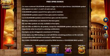 Spartacus Super Colossal Reels: Gratisdrehs und/oder Neudrehungen