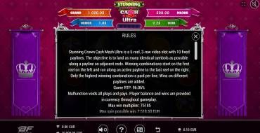Stunning Crown Cash Mesh Ultra: Regeln