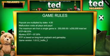 Ted Megaways: Regeln