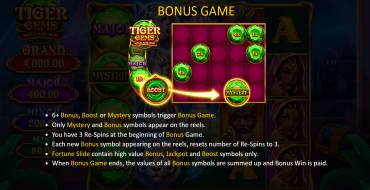 Tiger Gems: Hold and Win: Bonus Spiele