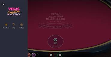 Vegas Single Deck Blackjack: Menü