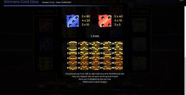 Winners Gold Dice: Zeilen