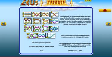 Zeus: Auszahlungstabelle