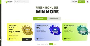 50 freespins for registering at Fresh casino with no maxwin limit: FRESH Online-Kasino